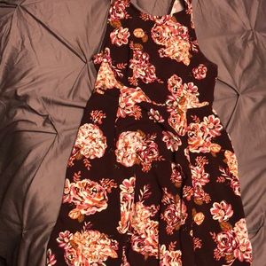 Maroon floral dress